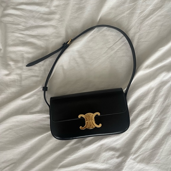 Celine Handbags - Authentic Celine Shoulder Bag Claude in Shiny Calfskin Black